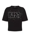 Dsquared2 X Kiss Pressato Cropped Breezy Fit T-shirt In Black