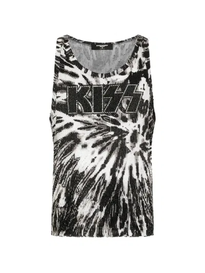 Dsquared2 X Kiss Tie-dye Tank Top In Black