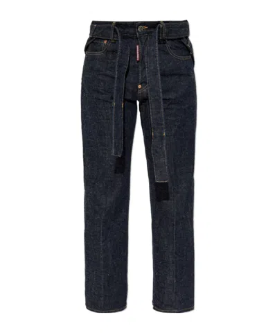 DSQUARED2 DSQUARED2 X MAGLIANO BELTED CROPPED JEANS