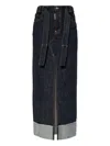 Dsquared2 X Magliano Belted Midi Skirt In Blue