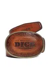 Dsquared2 Magliano X D2 Embossed Buckle Belt In Brown