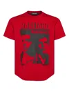 Dsquared2 D2 X Magliano Red Crewneck T-shirt With Maxi Print On The Front In Cotton Man In Red