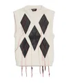 Dsquared2 X Magliano Leather Argyle Knit Vest In Neutral