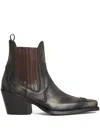 Dsquared2 D2 X Magliano Black Ankle Boots With Elastic Panels On The Side In Leather Man In Multi