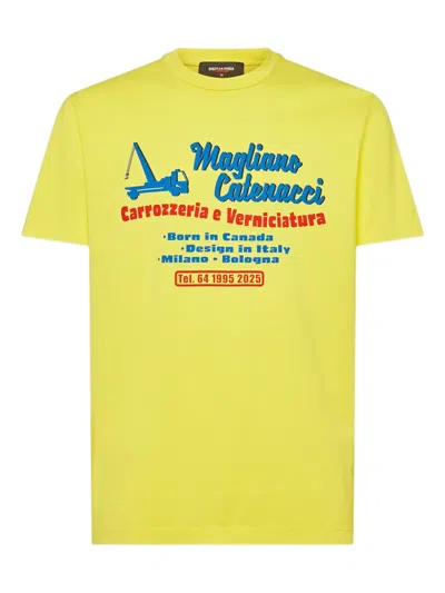 Dsquared2 Dsquared Yellow Cotton Dsquared X Magliano T-shirt