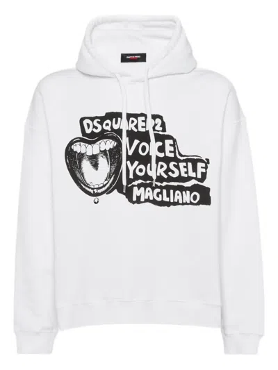 DSQUARED2 X MAGLIANO SLOGAN-PRINT HOODIE