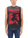 Dsquared2 Graphic Print Sleeveless Crew Neck T-shirt In Black