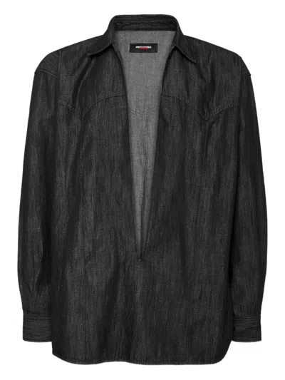 Dsquared2 X Magliano Vaccaro Denim Shirt In Black
