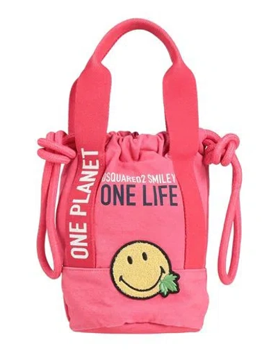 Dsquared2 X Smiley World Woman Handbag Fuchsia Size - Textile Fibers In Pink