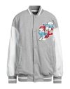 Dsquared2 X The Smurfs Woman Jacket Light Grey Size 8 Cotton, Polyamide In Grey