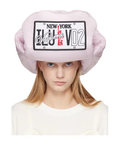 Dsquared2 X Vaquera Collaboration Thick Patterned Patch Hat In Neutral