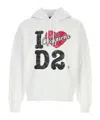 Dsquared2 Graphic Print Hooded Sweatshirt Drawstring In White