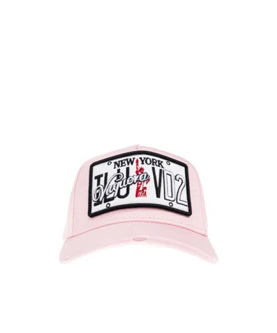 Dsquared2 X Vaquera Logo Patch Baseball Cap In Pink