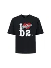 Dsquared2 Graphic Print Crew Neck Short Sleeve Top In Black