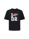 Dsquared2 Graphic Print Crew Neck Short Sleeve Top In Black