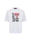Dsquared2 Graphic Print Crew Neck Short Sleeve T-shirt In White