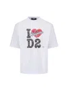 Dsquared2 Graphic Print Crew Neck Short Sleeve T-shirt In White