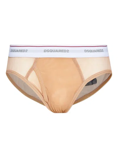 Dsquared2 X Vaquera Logo-waistband Briefs In Neutral