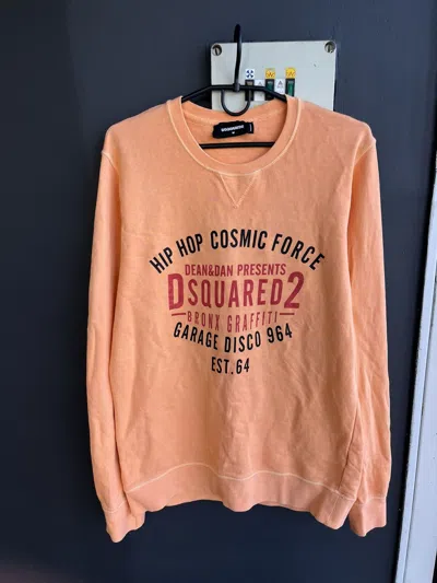 Pre-owned Dsquared2 X Vintage Dsquared2 Bronx Graffiti Hip Hop Cosmic Force Sweatshirt In Peach