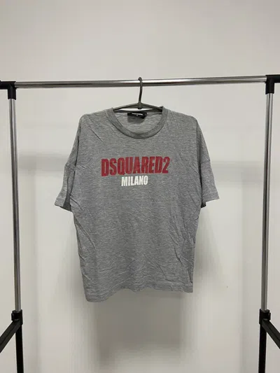 Pre-owned Dsquared2 X Vintage Dsquared2 Milano Vintage T Shirt Big Logo Made In Italy Y2k In Grey