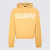 DSQUARED2 DSQUARED2 YELLOW AND WHITE COTTON SWEATSHIRT