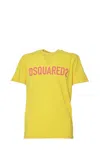 Dsquared2 Yellow Cotton Cool T-shirt With Logo Print