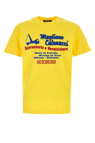 DSQUARED2 YELLOW COTTON DSQUARED X MAGLIANO T-SHIRT