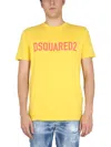 Dsquared2 Yellow Cotton Cool T-shirt With Logo Print In Yellow