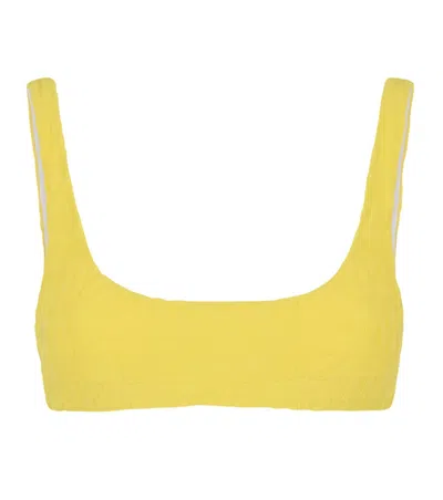 Dsquared2 Yellow Logo Bikini Top Swimwear