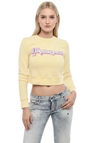 Dsquared2 Yellow Logo Crew Neck Sweatshirt
