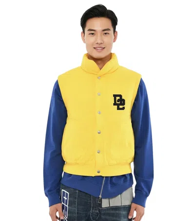 Dsquared2 Monogram-embroidered Sleeveless Gilet In Yellow