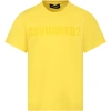 DSQUARED2 YELLOW T-SHIRT FOR BOY WITH LOGO