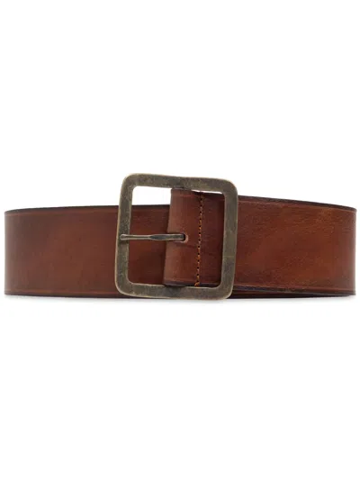 Dsquared2 Zama Cow Leather Buckle Belts In Brown