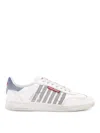 Dsquared2 Low-top Leather Sneakers With Denim Profiles