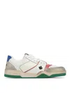 Dsquared2 Distressed Maple Leaf Panelled Sneakers In White