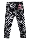 Dsquared2 Zebra Stripe Logo Leggings In Black