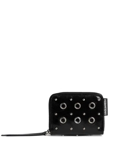 Dsquared2 Zip Around Wallet In Black