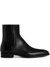 Dsquared2 Leather D2 Classic Chelsea Booties With Inner Zip In Black