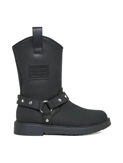 DSQUARED2 ZIP-DETAIL LEATHER BUCKLE BOOTS