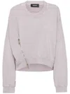 Dsquared2 Logo-embroidered Zip-detailed Sweatshirt In Purple