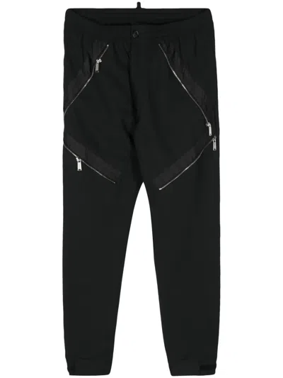 Dsquared2 Zip-detail Tapered Trousers In Black
