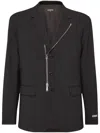 Dsquared2 Ceresio 9 Stretch Cool Wool Zip Blazer In Black