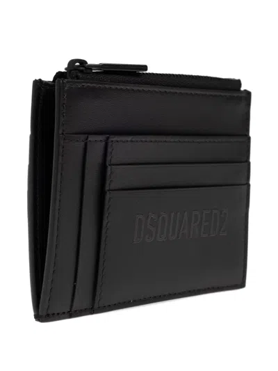 Dsquared2 Zip-fastening Logo Cardholder In Black