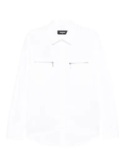 Dsquared2 Zip-pocket Shirt In White