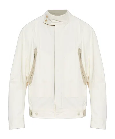 Dsquared2 Zip-pocket Stand Collar Jacket In White