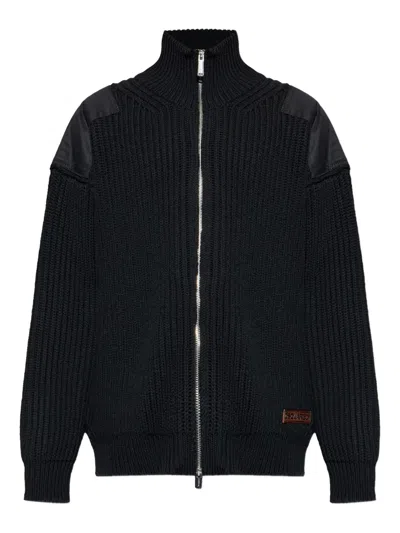 DSQUARED2 ZIP SHOULDER-PANEL CARDIGAN