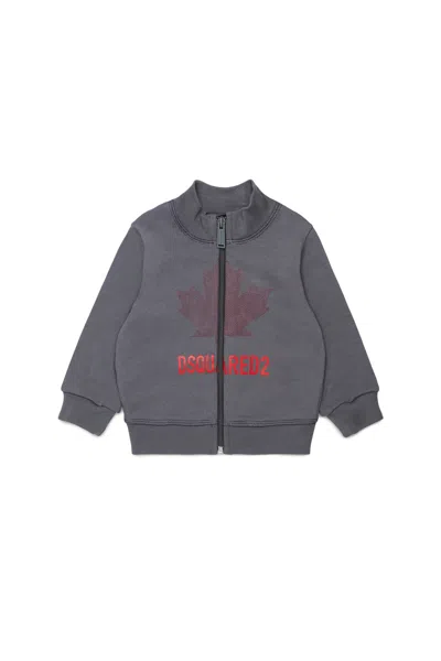 Dsquared2 Zip Sweatshirt With Logo In Gray