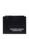 Dsquared2 Zip-top Leather Cardholder In Black