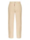 Dsquared2 Zip-up Back-patch Trousers In Neutral