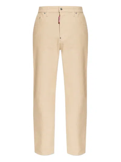 DSQUARED2 ZIP-UP BACK-PATCH TROUSERS
